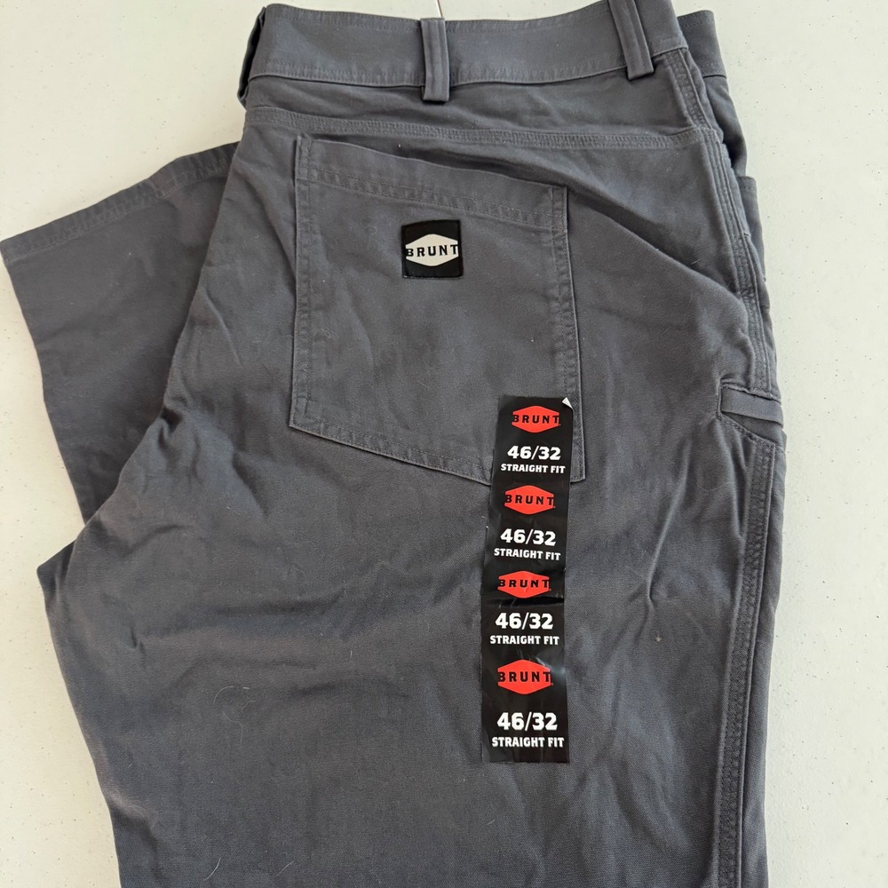 Workwear Construction Mens 46x32 Brunt The Torra Work Pant Gray Straight Fit NWT